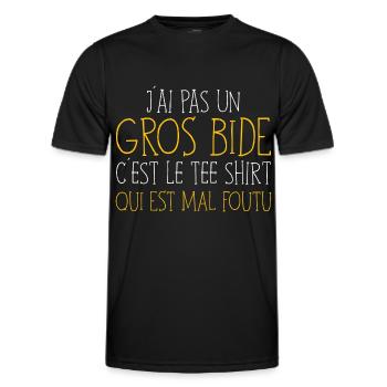 J'ai Pas Un Gros Bide Humour Sarcasme - T-shirt sport Homme - noir - Devant - AI Model Male 178 dark (178cm)