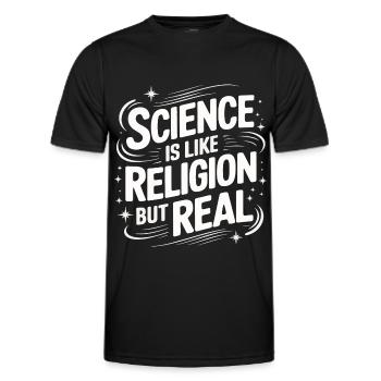 Atheism, Atheist, Anti-Religion, Agnostic - Men's Functional T-Shirt - black - Front - AI Model Male 178 dark (178cm)