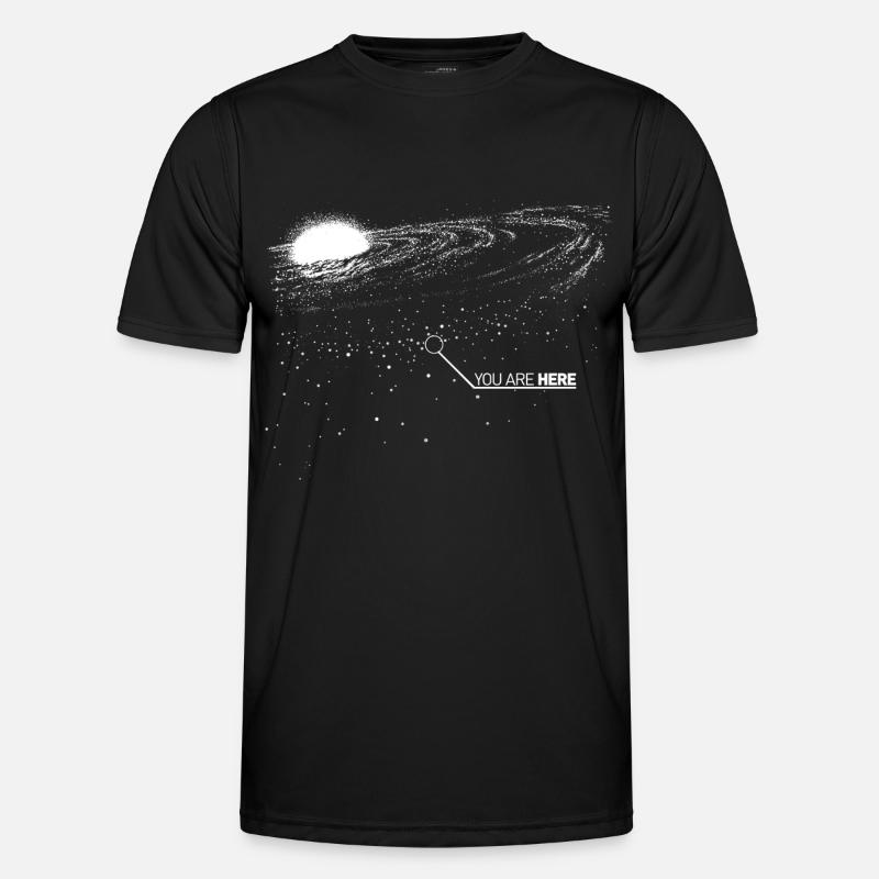 You are here (space galaxy) - Männer Funktions-T-Shirt - Schwarz