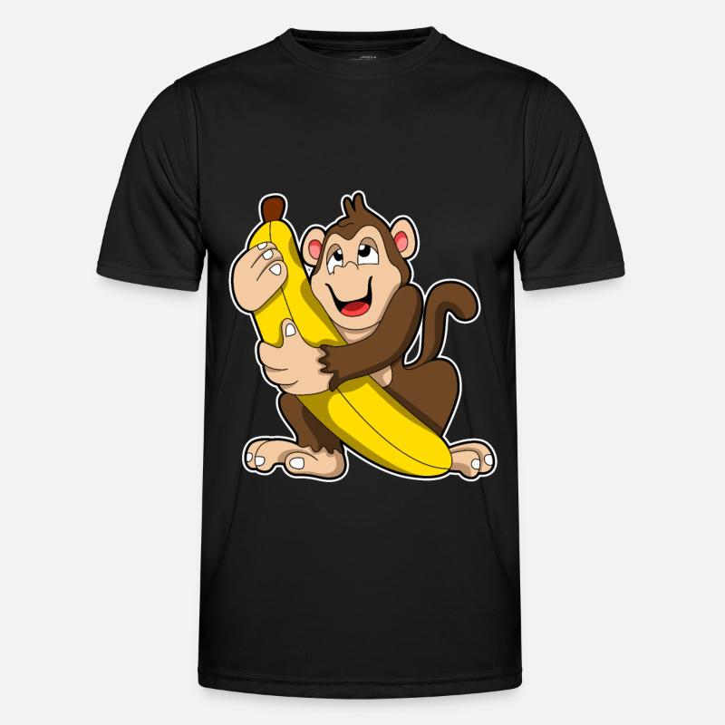 Monkey with bananas - Men's Functional T-Shirt - black