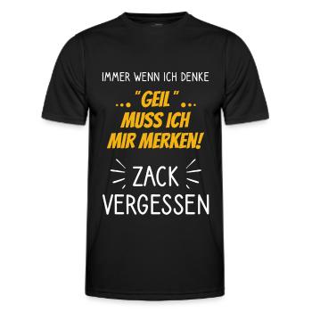 Geil muss ich mir merken - Zack vergessen - Männer Funktions-T-Shirt - Schwarz - Vorne - AI Model Male 178 dark (178cm)