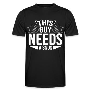 Snus non-fumeurs Nicotine Anti-tabac - T-shirt sport Homme - noir - Devant - AI Model Male 178 dark (178cm)