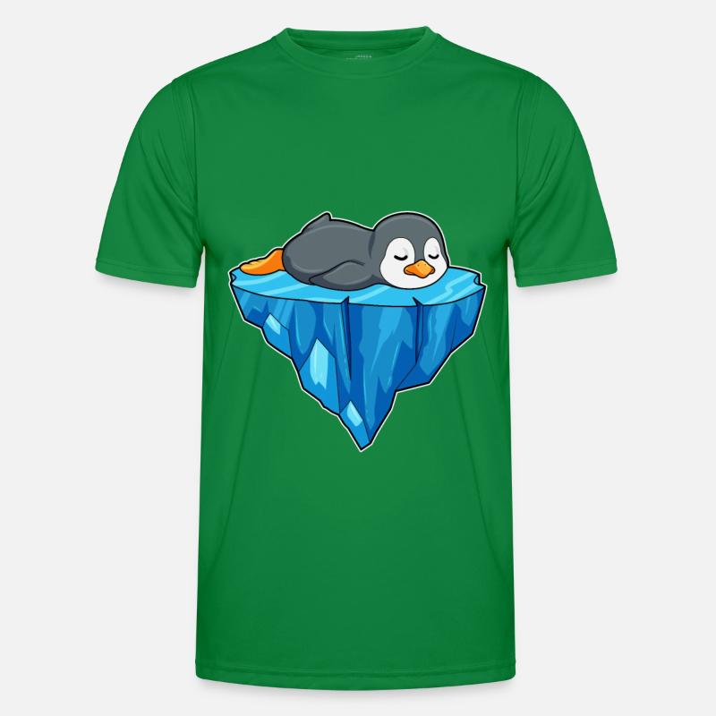 Pinguin auf Eisscholle Männer Funktions-T-Shirt