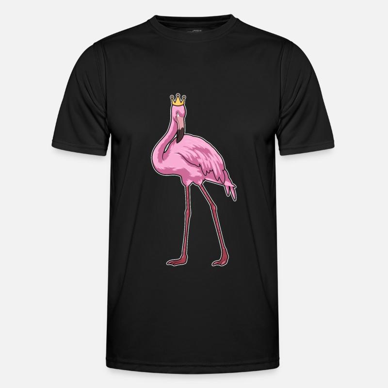 Flamingo with crown - Men's Functional T-Shirt - black