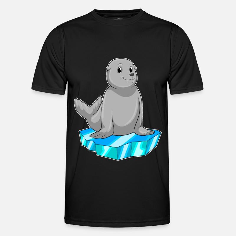 Seal with ice floe - Men's Functional T-Shirt - black