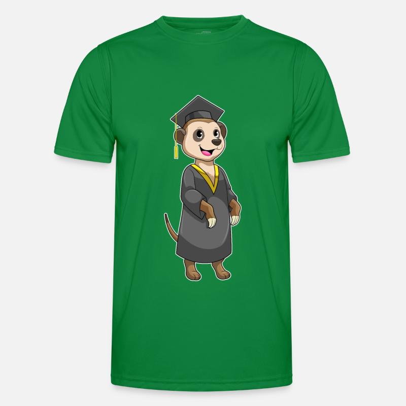 Erdmännchen als Student mit Diplom Männer Funktions-T-Shirt