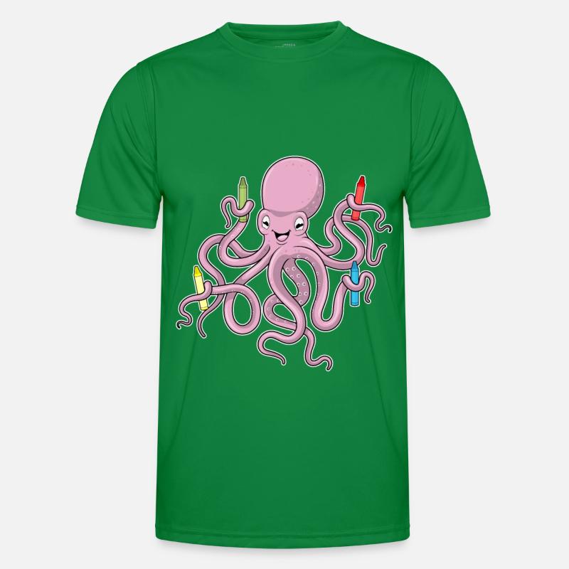 Octopus with wax crayons Men's Functional T-Shirt