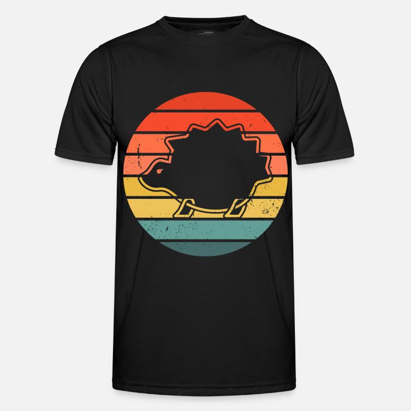 Hedgie Retro Sunset Hedgehog - Men's Functional T-Shirt - black