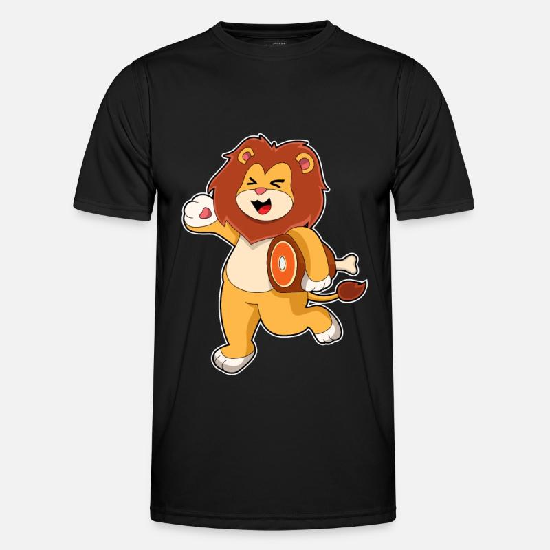 Löwe mit Fleisch - Männer Funktions-T-Shirt - Schwarz