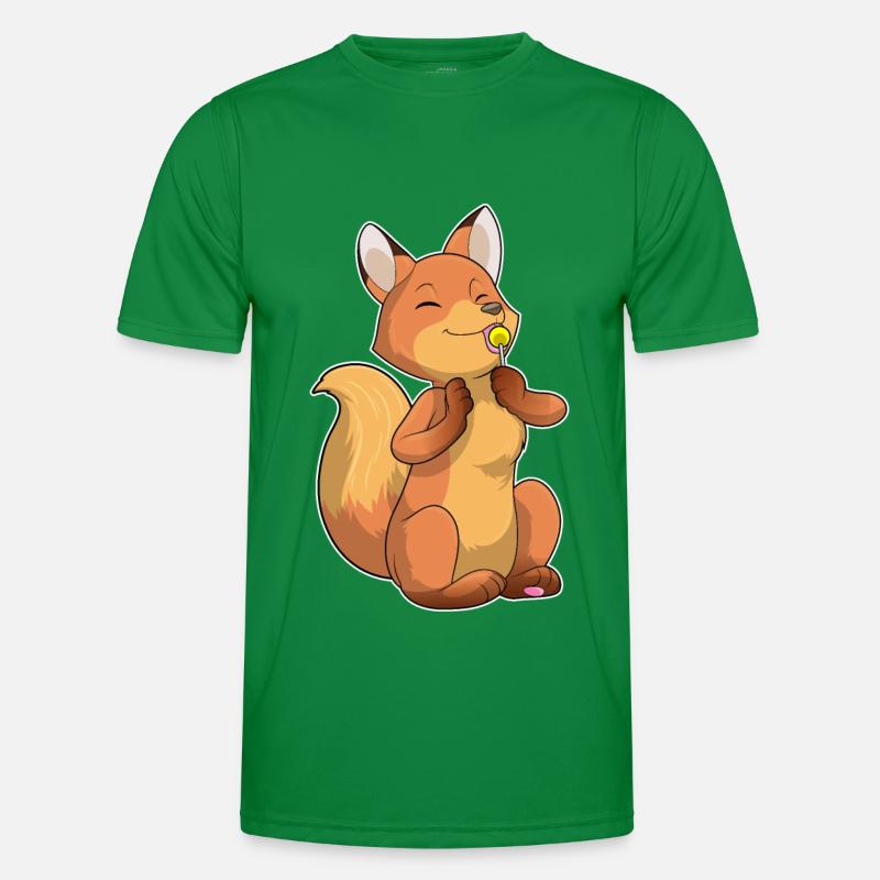 Fuchs mit Lutscher Männer Funktions-T-Shirt