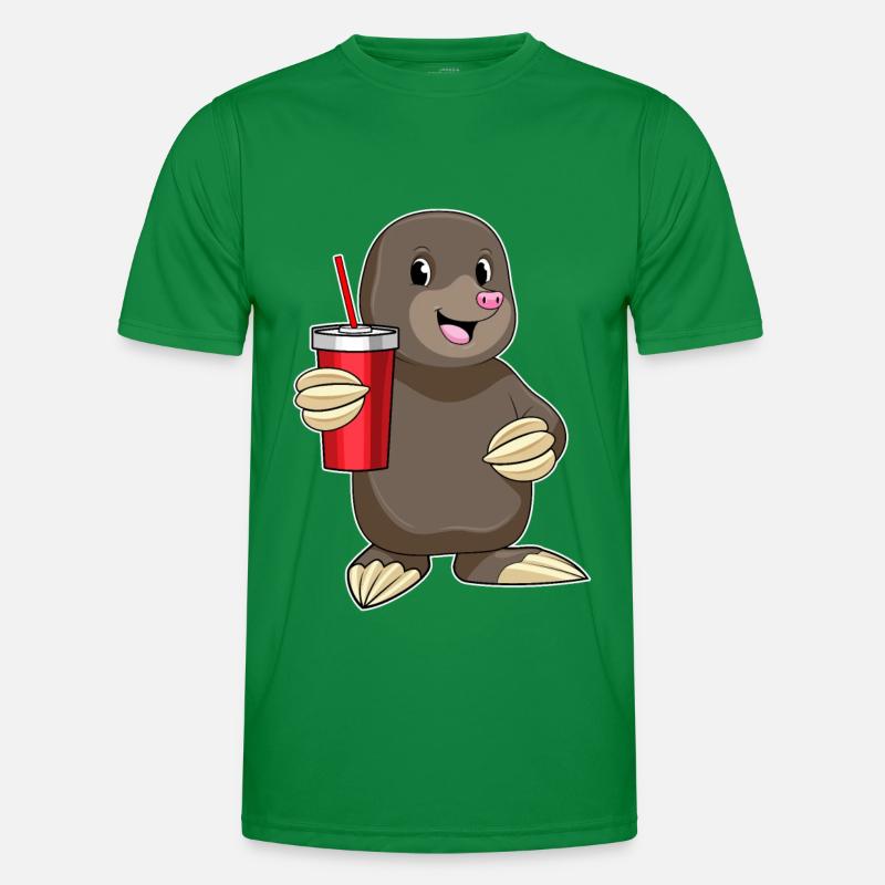 Mole with drinking cup Men's Functional T-Shirt
