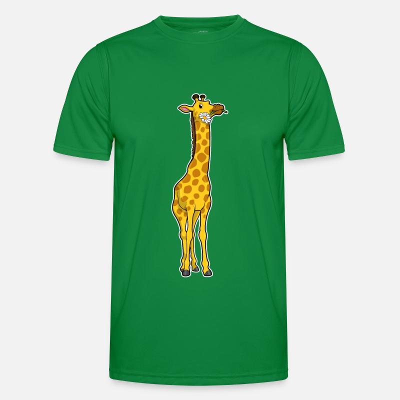 Giraffe mit Gänseblümchen Männer Funktions-T-Shirt