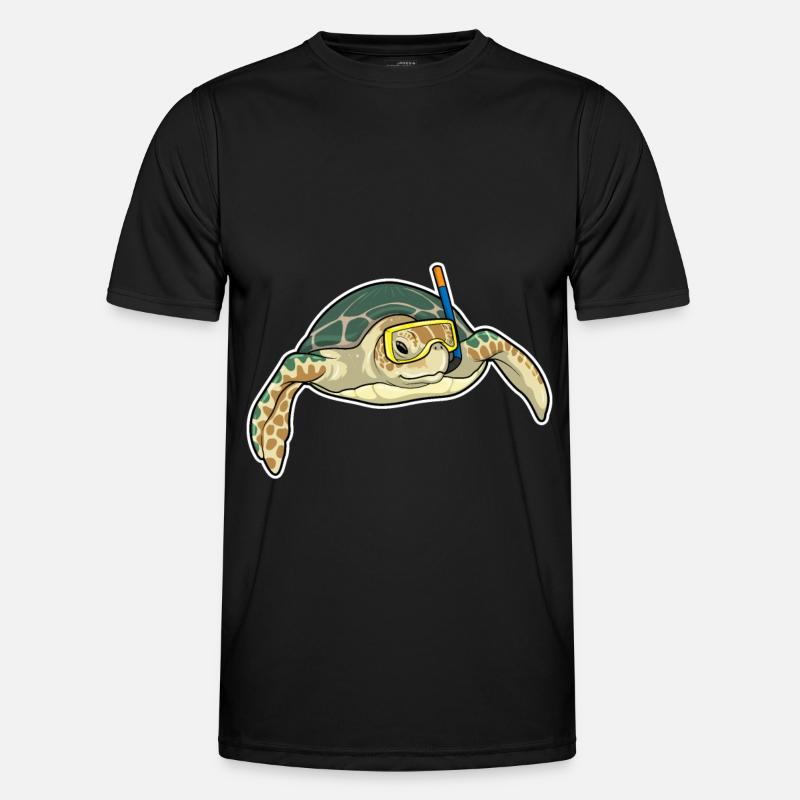 Turtle Diver Snorkel - Men's Functional T-Shirt - black