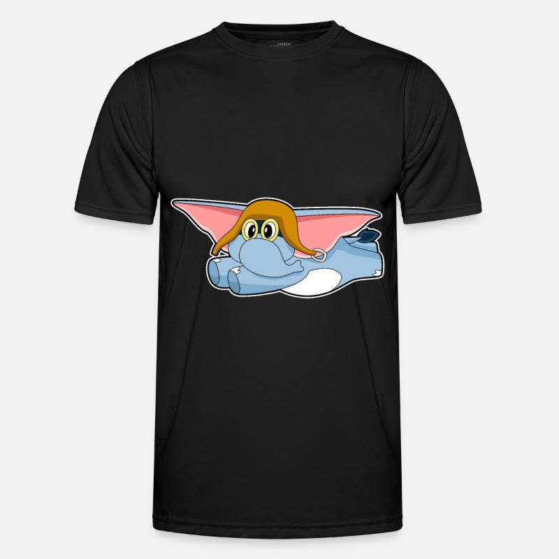 Elephant Pilot Pilot Cap - Men's Functional T-Shirt - black