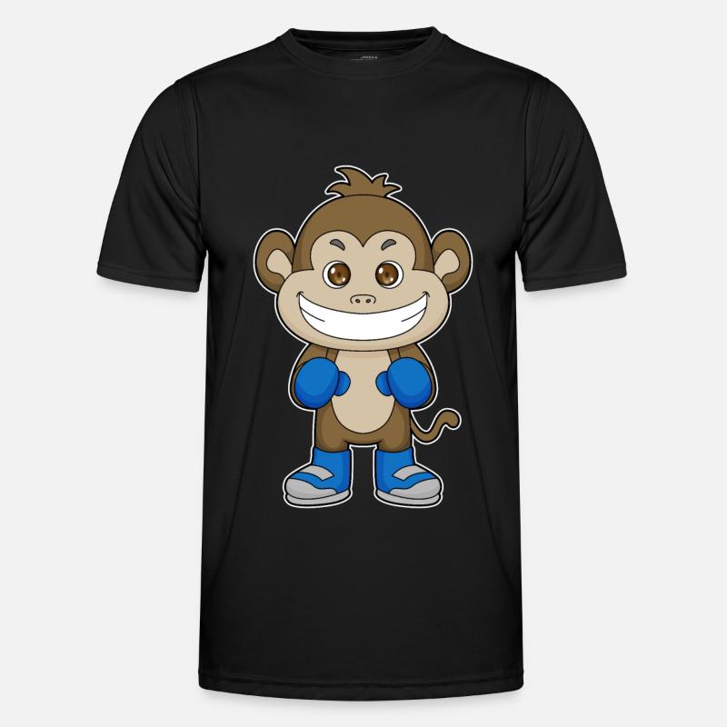Affe Boxen Boxer Boxhandschuhe - Männer Funktions-T-Shirt - Schwarz