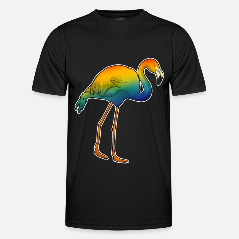 Flamingo Regenbogen - Männer Funktions-T-Shirt - Schwarz