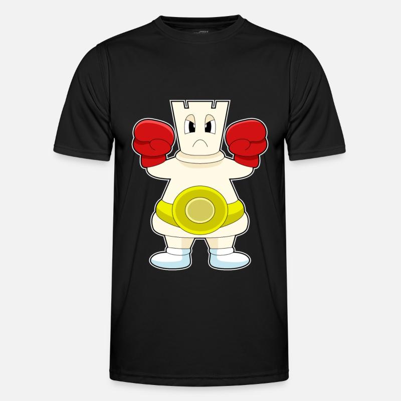 Chess piece rook boxer - Men's Functional T-Shirt - black