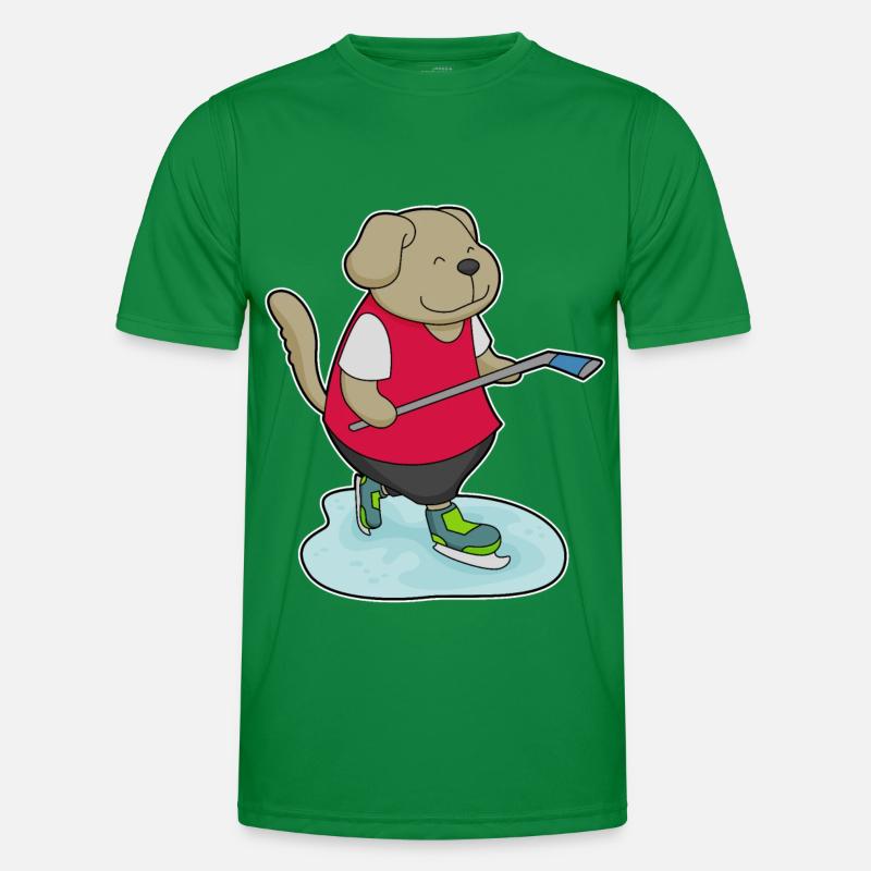 Hund Eishockey Eishockeyschläger Männer Funktions-T-Shirt