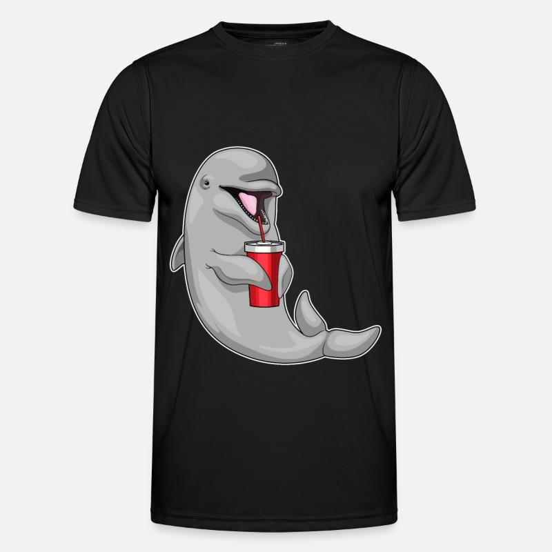 Dolphin drinking cup - Men's Functional T-Shirt - black