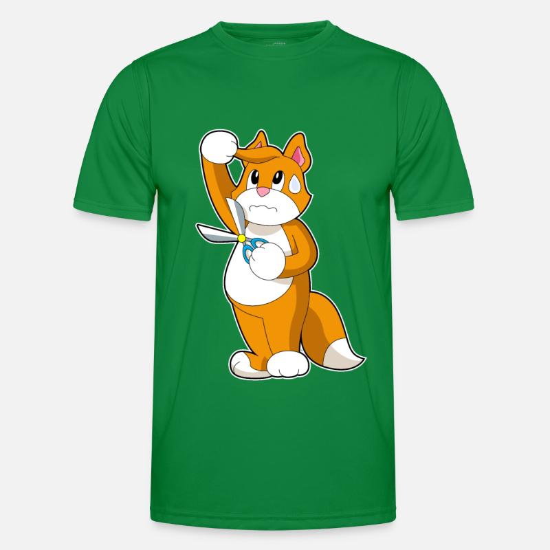 Cat Coiffeur Ciseaux T-shirt sport Homme