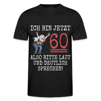Lustig 60. Geburtstag Mann Ich bin 60 Pommesgabel - Männer Funktions-T-Shirt - Schwarz - Vorne - AI Model Male 178 dark (178cm)