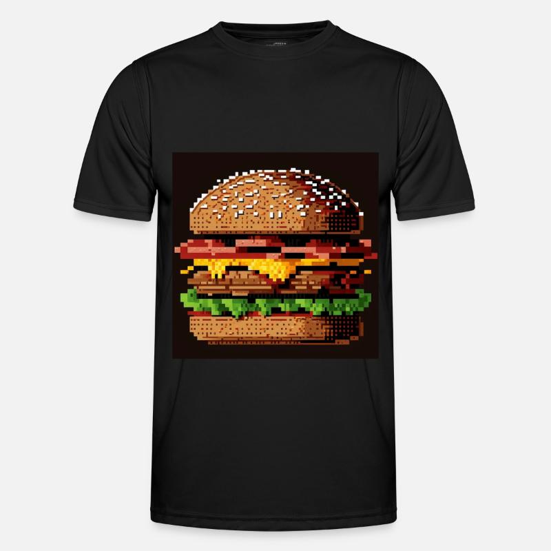 8-Bit Burger, Pixel Art Men's Functional T-Shirt