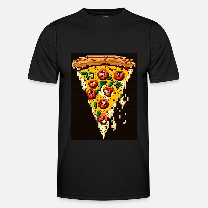8-Bit Pizza, Pixel Art Men's Functional T-Shirt