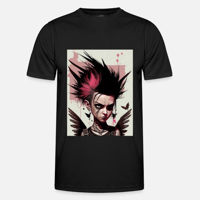 Coole Punk Fee - Männer Funktions-T-Shirt - Schwarz