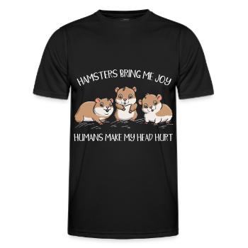 Pet Rodent Hamster Lover - Men's Functional T-Shirt - black - Front - AI Model Male 178 dark (178cm)