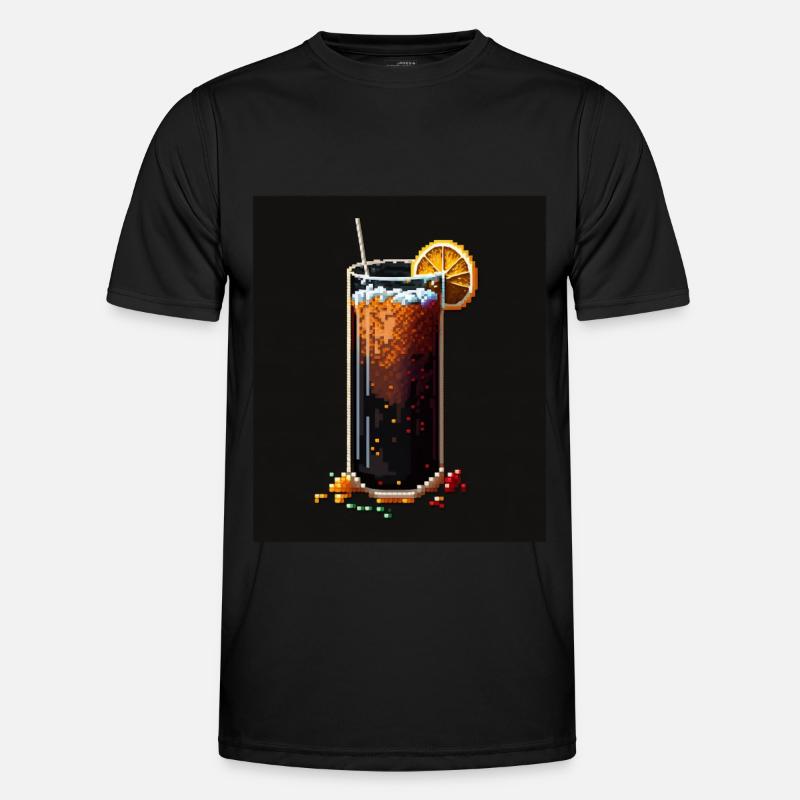 Pixel Art Longdrink Männer Funktions-T-Shirt