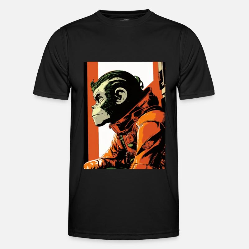 Affe Astronaut Pop Art Männer Funktions-T-Shirt