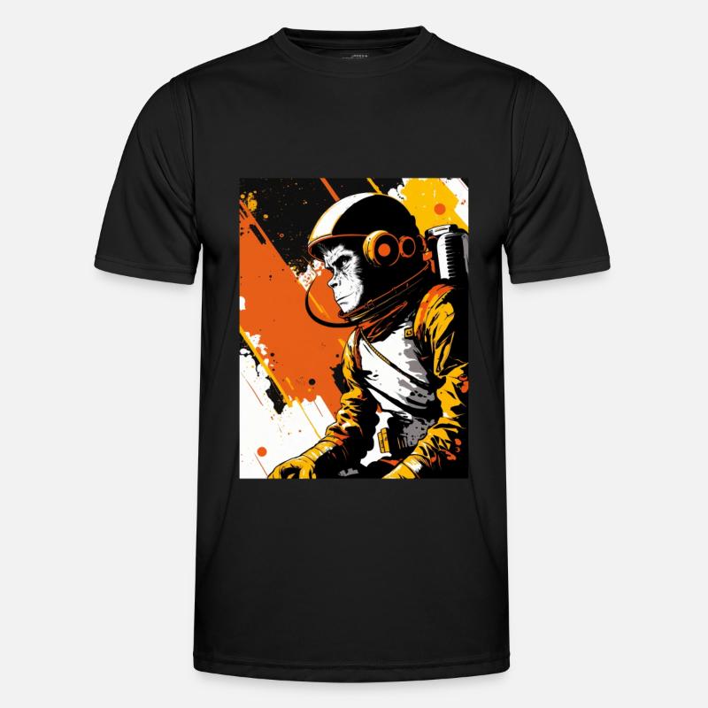 Monkey Astronaut - Men's Functional T-Shirt - black