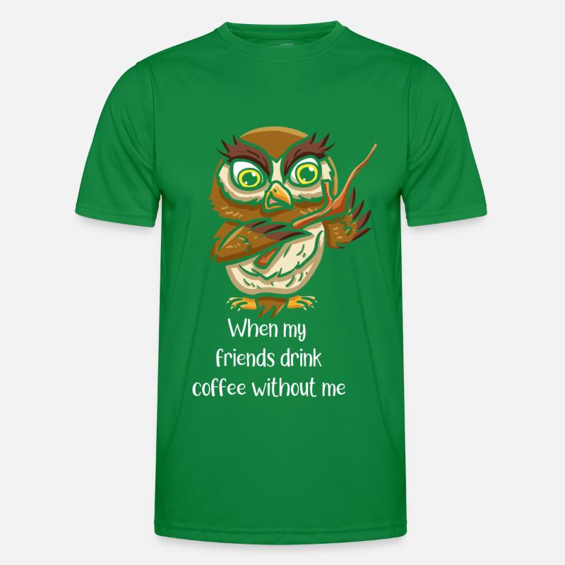 Eule Freunde mich trinken Kaffee Männer Funktions-T-Shirt
