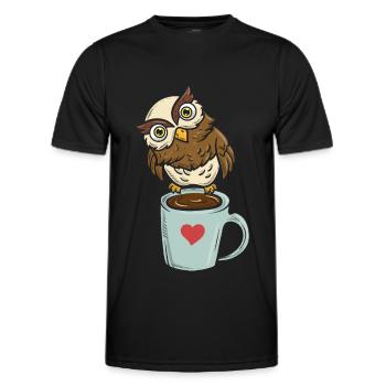 Koffeinierter Nachtvogel Koffein - Männer Funktions-T-Shirt - Schwarz - Vorne - AI Model Male 178 dark (178cm)