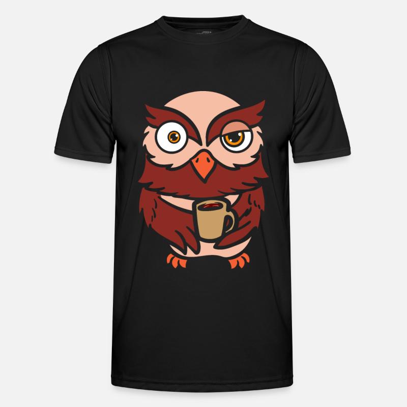 Tier Kaffee Eulenflüsterer - Männer Funktions-T-Shirt - Schwarz