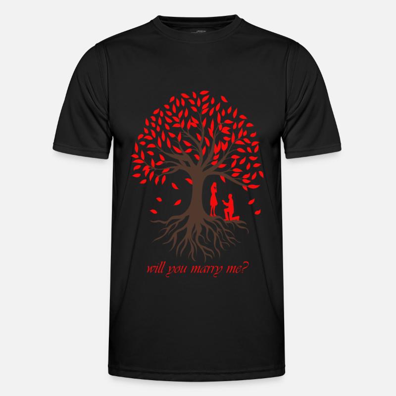Heiratsantrags Baum der Liebe Lebens Männer Funktions-T-Shirt