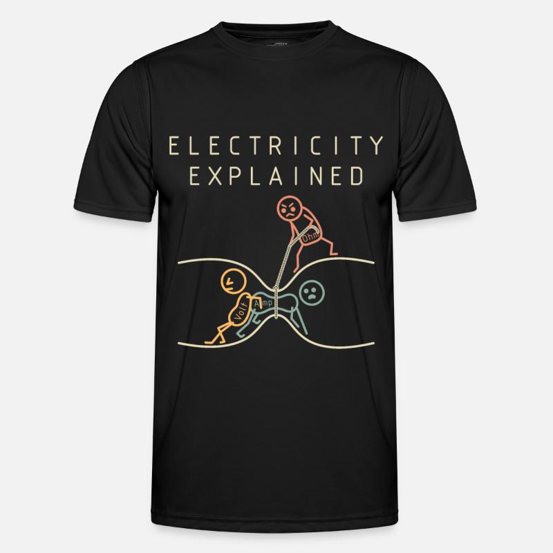 Electricity explains physics - Men's Functional T-Shirt - black