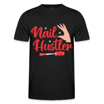 Nail Polish Nail Design Manicure Nail Studio Nails - Men's Functional T-Shirt - black - Front - AI Model Male 178 dark (178cm)