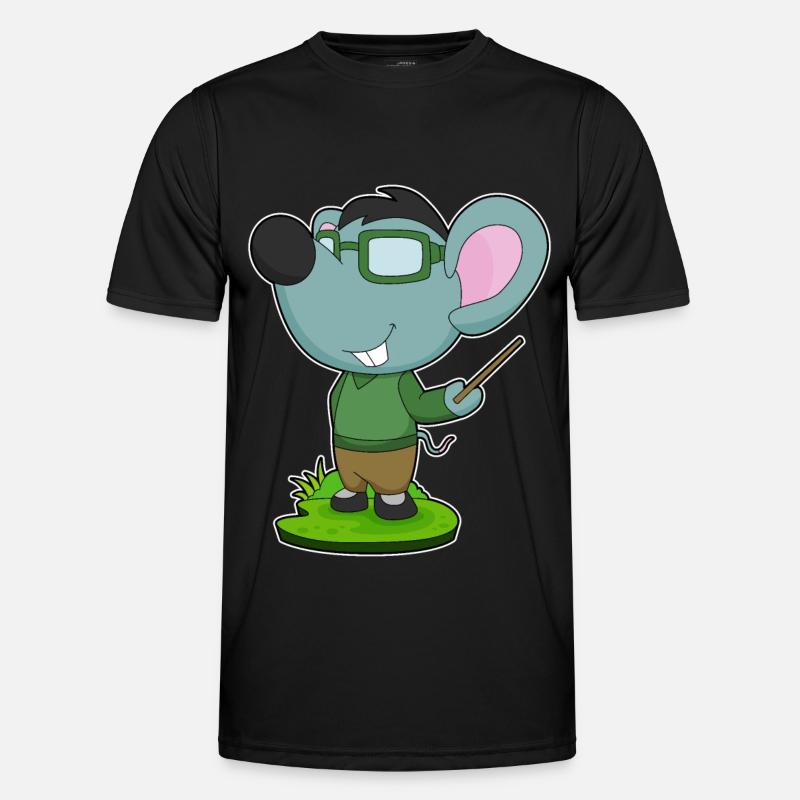 Mouse Teacher Pointer - Men's Functional T-Shirt - black