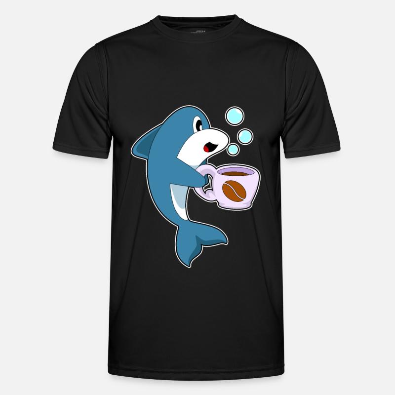 Delfin coffee cup - Men's Functional T-Shirt - black