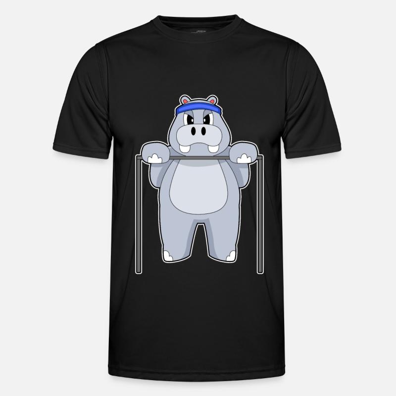 Hippo Bodybuilding Pull-ups - Men's Functional T-Shirt - black