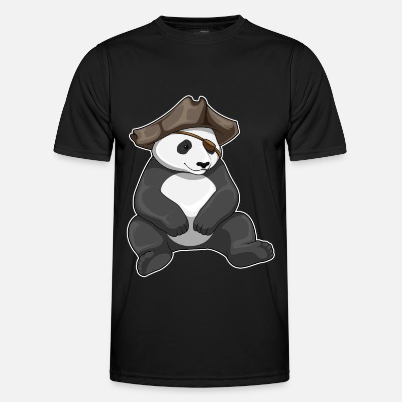 Panda Pirate Pirate Hat - Men's Functional T-Shirt - black