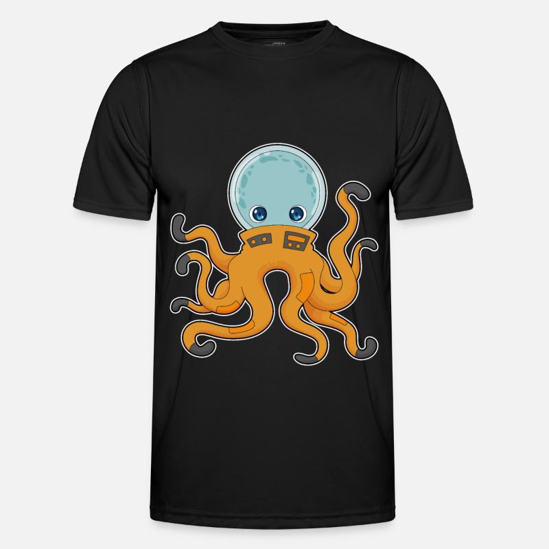 Octopus Astronaut Space - Men's Functional T-Shirt - black