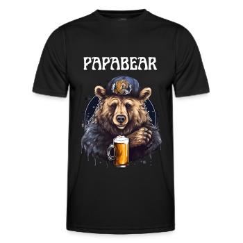 Papa Bear fier Papa papa fier papa - T-shirt sport Homme - noir - Devant - AI Model Male 178 dark (178cm)