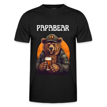 Papa Bear fier Papa papa fier papa - T-shirt sport Homme - noir - Devant - AI Model Male 178 dark (178cm)