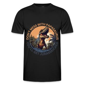 Papasaurus Dinosaur Kids Dinos Cadeau - T-shirt sport Homme - noir - Devant - AI Model Male 178 dark (178cm)