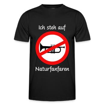 Lustiger Spruch Ich steh auf Naturfanfaren - Männer Funktions-T-Shirt - Schwarz - Vorne - AI Model Male 178 dark (178cm)