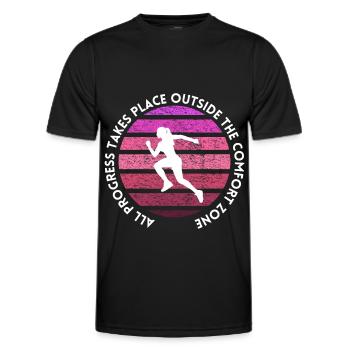 Fortschritt außerhalb der Komfortzone - Männer Funktions-T-Shirt - Schwarz - Vorne - AI Model Male 178 dark (178cm)
