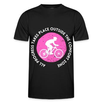 MTB Road Bike Cyclist Leave your comfort zone - Men's Functional T-Shirt - black - Front - AI Model Male 178 dark (178cm)
