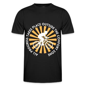 MTB Road Bike Cyclist Leave your comfort zone - Men's Functional T-Shirt - black - Front - AI Model Male 178 dark (178cm)